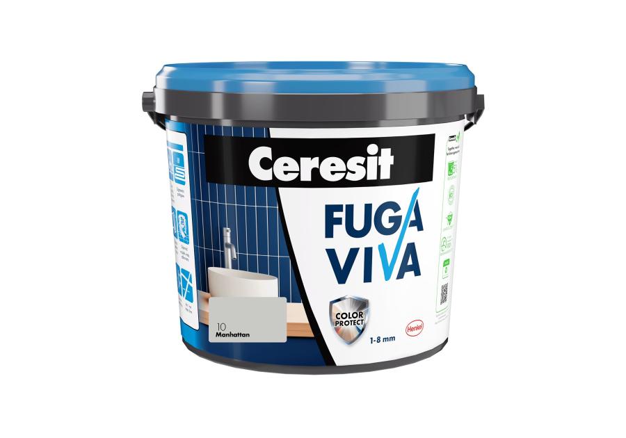 Zdjęcie: Fuga Viva elastyczna cementowa 1-8 mm manhattan 4 kg CERESIT