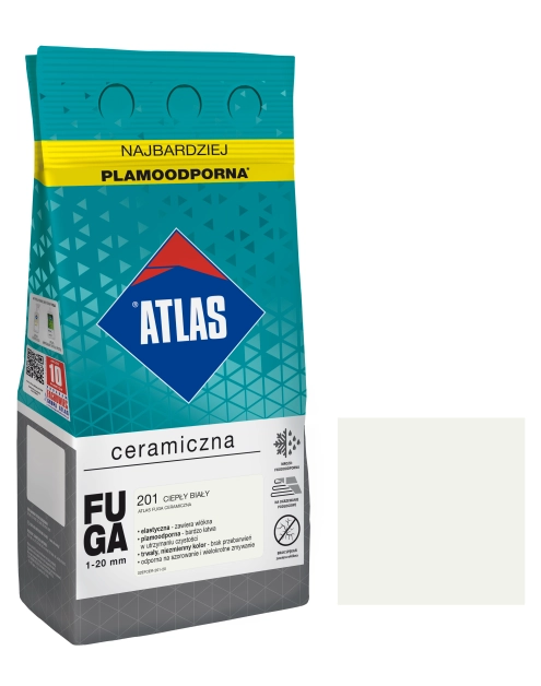 Zdjęcie: Fuga ceramiczna 201 ciepły biały, alubag, 5 kg ATLAS
