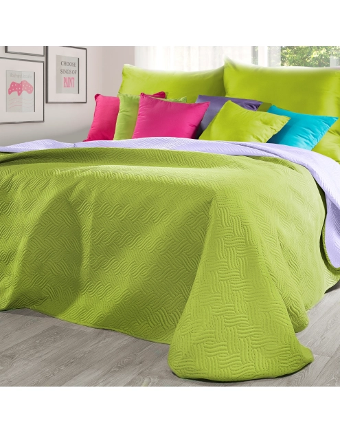 Zdjęcie: Narzuta Fala 220x240 cm jasnozielona-lila EUROFIRANY