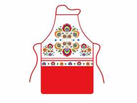 Fartuszek kuchenny Folk II 50x76 cm K2267B czerwony EUROMAT