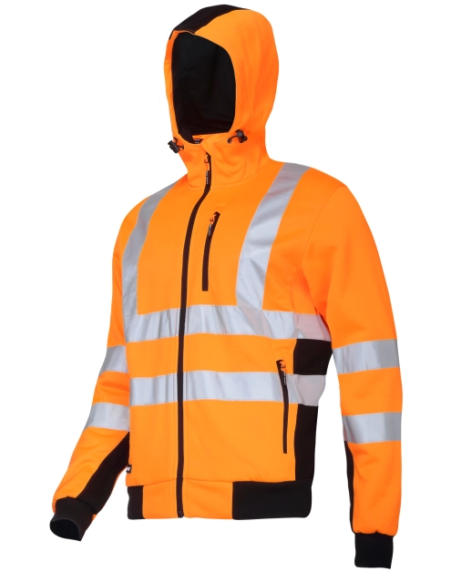 Zdjęcie: Bluza ostrzegawcza z kapturem pomarańczowo-czarna, 3XL, CE, LAHTI PRO