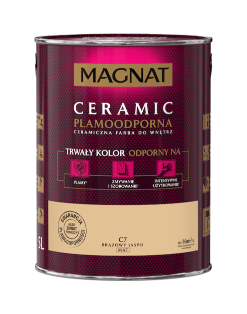 Zdjęcie: Farba ceramiczna 5 L brązowy jaspis MAGNAT CERAMIC