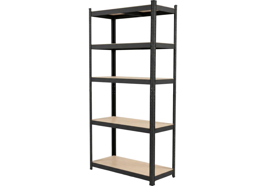 Zdjęcie: Regał metalowy wciskany, 5 półek, 180x90x40, 175 kg, czarny PROFIX
