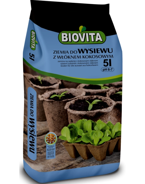 Zdjęcie: Ziemia do wysiewu z włóknem kokosowym 5 L BIOVITA