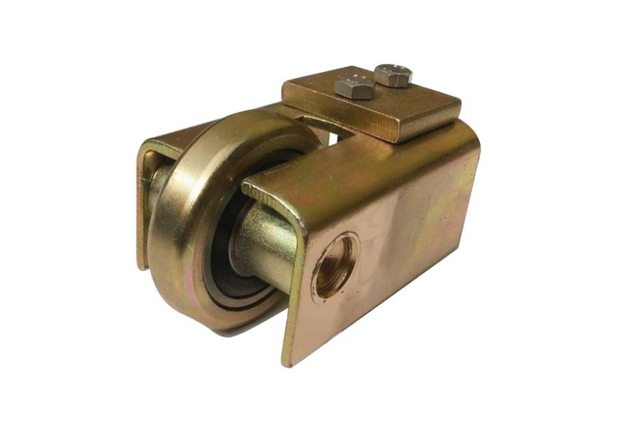 Zdjęcie: Rolka bramowa najazdowa 80x80 mm, ocynk żółty METRO