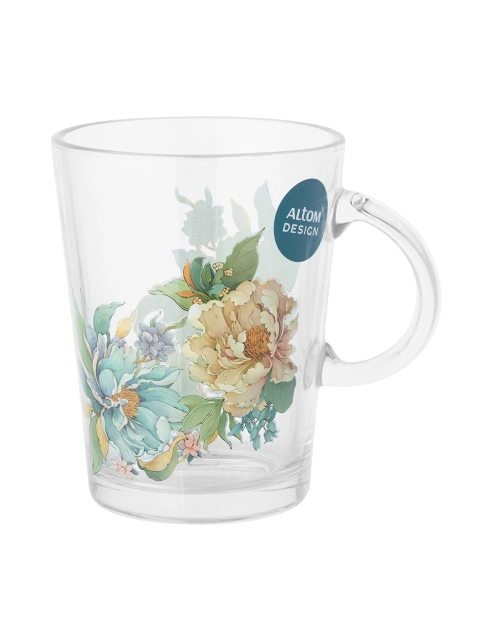 Zdjęcie: Kubek szklany Atena 420 ml dekoracja peonia ALTOM DESIGN