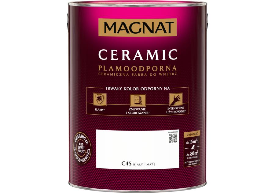 Zdjęcie: Farba Ceramic biały C45 5L MAGNAT