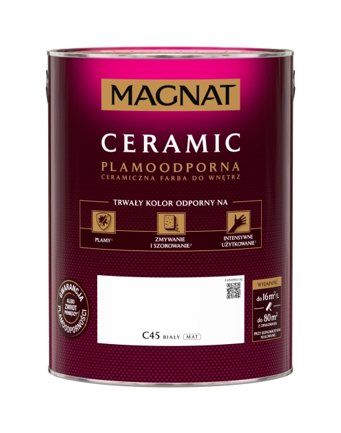 Zdjęcie: Farba Ceramic biały C45 5L MAGNAT