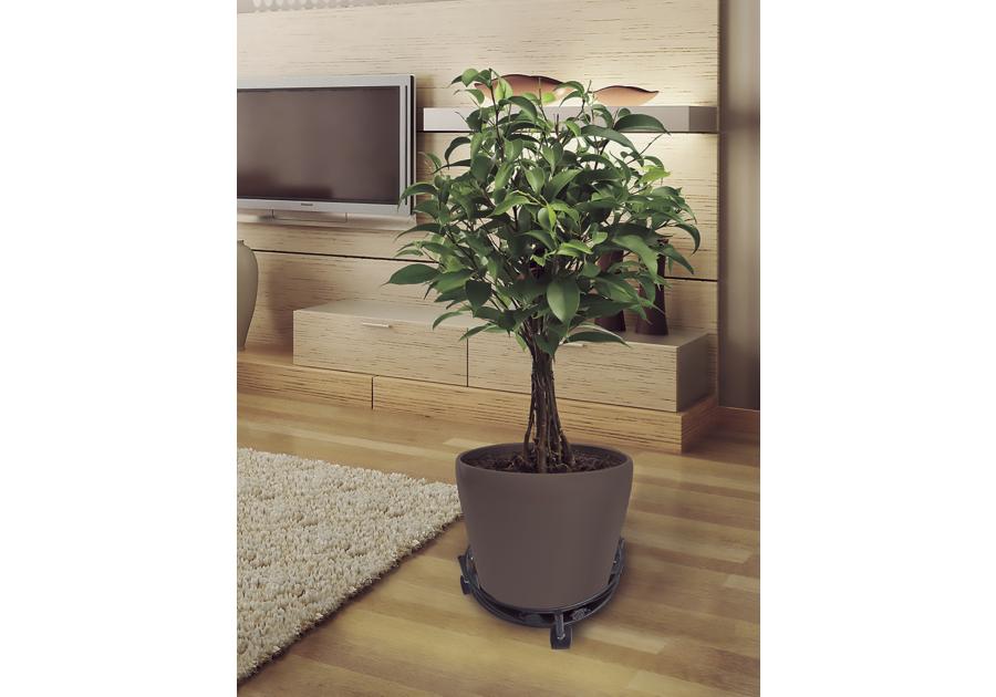 Zdjęcie: Podstawka metalowa na kółkach pod doniczkę Flora Roll, fi32 cm, czarny NORTENE