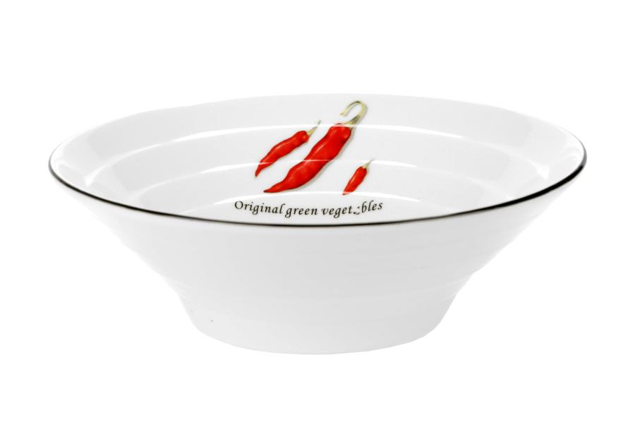 Zdjęcie: Salaterka Toskania z porcelany New Bone fi 17,5 cm wzór 2 Paprika DECOR