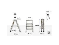 Zdjęcie: Drabina aluminiowa dwustronna 2x3 stopnie 125 kg DRABEST