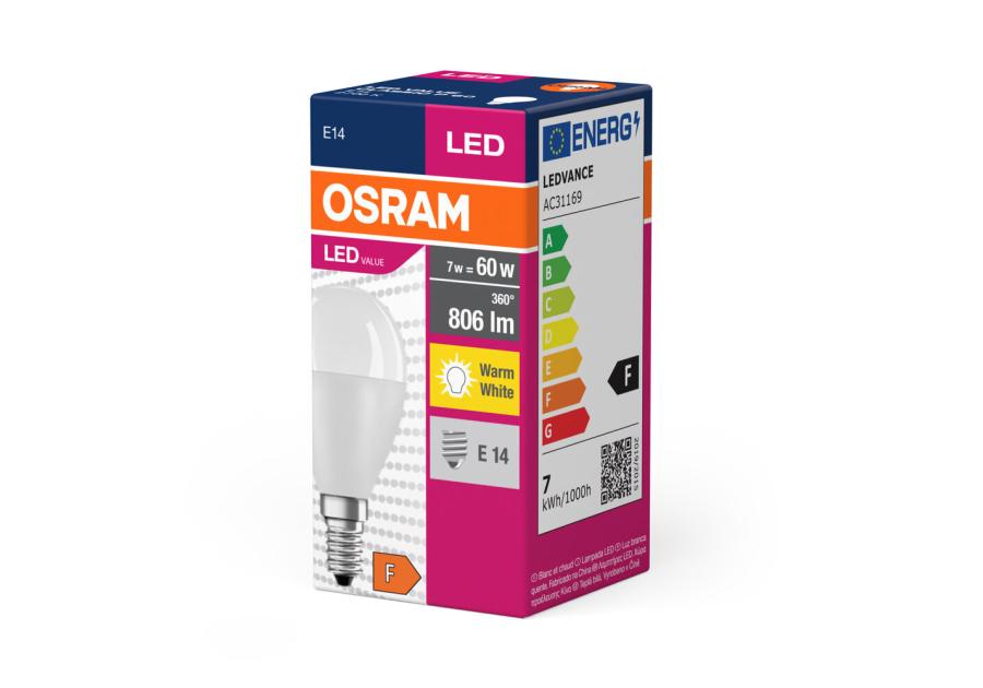 Zdjęcie: Lampa LED Value Classic P 60 FR 6,5 W 2700 K E14 OSRAM