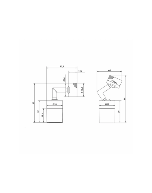 Zdjęcie: Aerator typ l regulowany dwufukncyjny f22x1 TYCNER