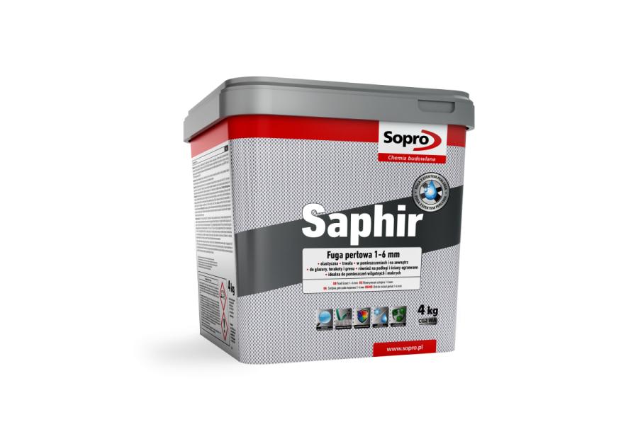 Zdjęcie: Fuga cementowa elastyczna Saphir brąz 4 kg SOPRO