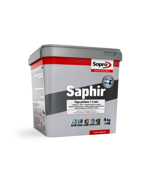 Zdjęcie: Fuga cementowa elastyczna Saphir brąz 4 kg SOPRO