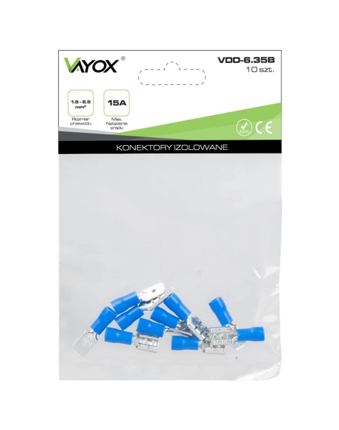 Zdjęcie: Konektory izolowane męskie 5 szt. + żeńskie 5 szt. niebieskie VDD-6.35B VAYOX