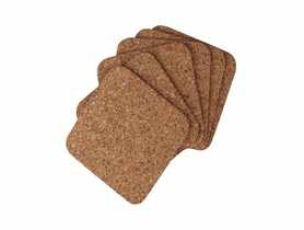 Komplet 6 podkładek kwadratowych 10x10 cm korek naturalny ALTOMDESIGN