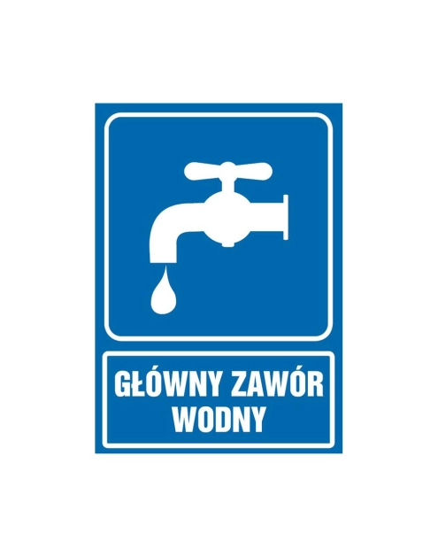 Zdjęcie: Oznaczenie "Główny zawór wodny" 14,8x21 cm METRO