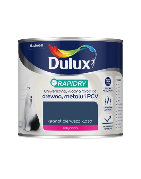 Zdjęcie: Farba do drewna, metalu, PCV granat pierwsza klasa 0,4 L DULUX