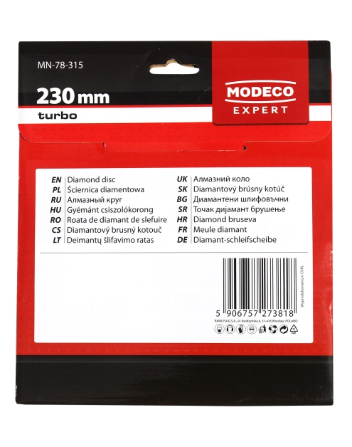 Zdjęcie: Ściernica diamentowa turbo 230 mm RAWLPLUG