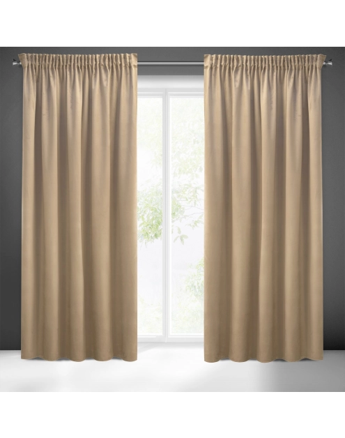 Zdjęcie: Zasłona gotowa Sibel na taśmie 140 x 270 cm ciemnobeżowy EUROFIRANY