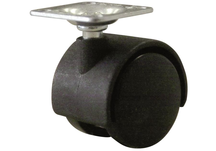 Zdjęcie: Kółka meblowe plastikowe podwójne przykręcane 40x40 mm, fi 50 mm, 50 kg HSI