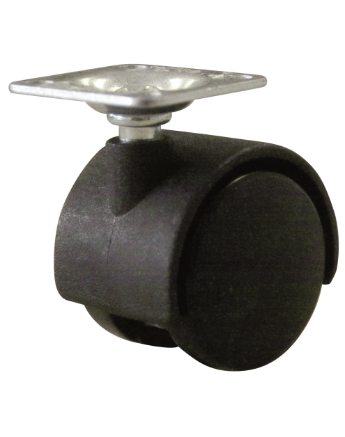 Zdjęcie: Kółka meblowe plastikowe podwójne przykręcane 40x40 mm, fi 50 mm, 50 kg HSI