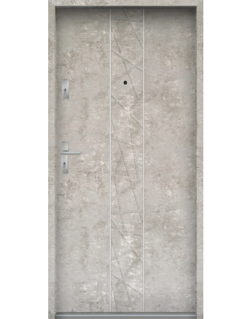 Zdjęcie: Drzwi wejściowe do mieszkań Bastion A-40 Beton naturalny 90 cm prawe OSPŁ KR CENTER