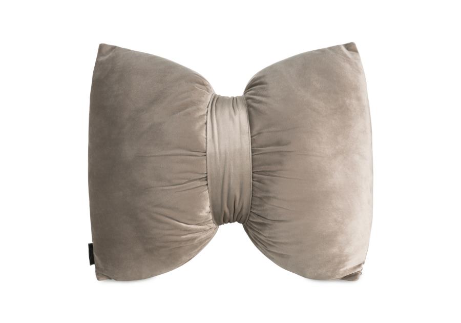 Zdjęcie: Poduszka dekoacyjna Kokarda welwetowa 45x55 cm beżowa EUROFIRANY