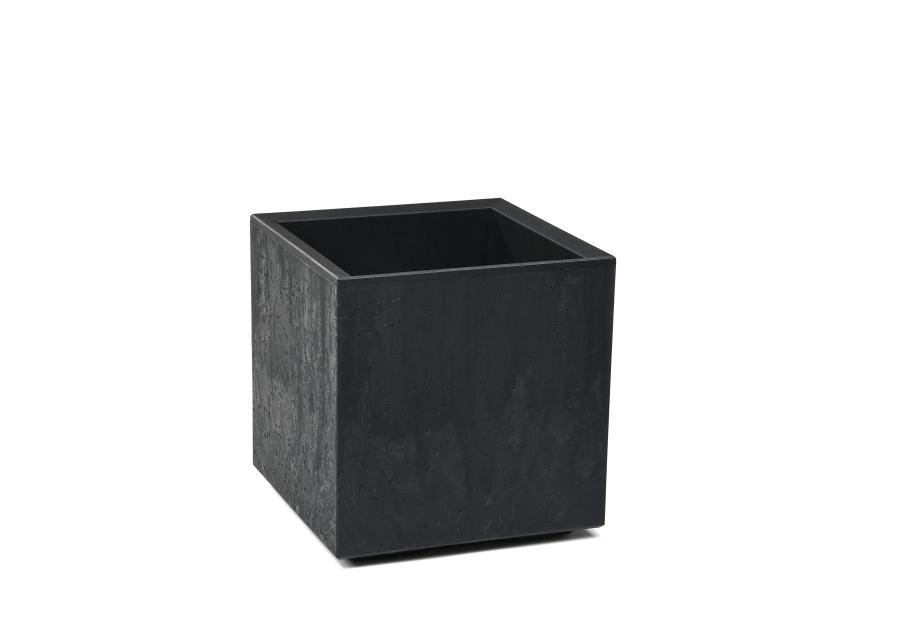 Zdjęcie: Kwietnik Karo 300x300x300 mm beton recycled, czarny beton LAMELA
