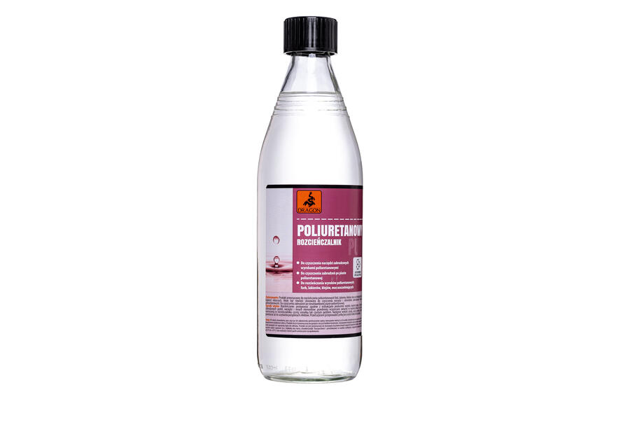 Zdjęcie: Rozcieńczalnik poliuretanowy 0,5 L butelka szklana DRAGON