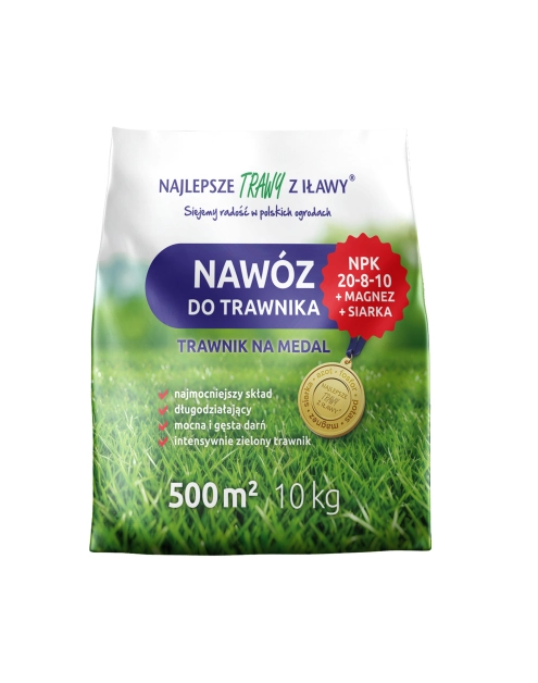 Zdjęcie: Nawóz do trawnika NPK 20-8-10 + Magnez + Siarka 10 kg ROLIMPEX