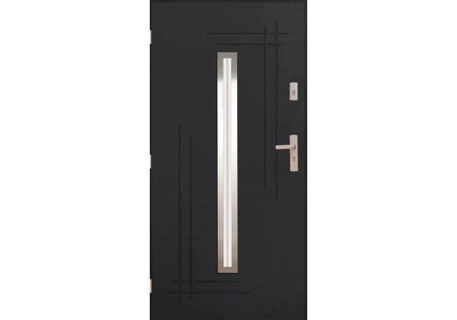 Zdjęcie: Drzwi zewnętrzne alfa antracyt 80l komplet PANTOR