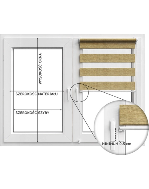 Zdjęcie: Roleta Mini Dzień/Noc 80x140 cm grafit 210 DECODESIGN