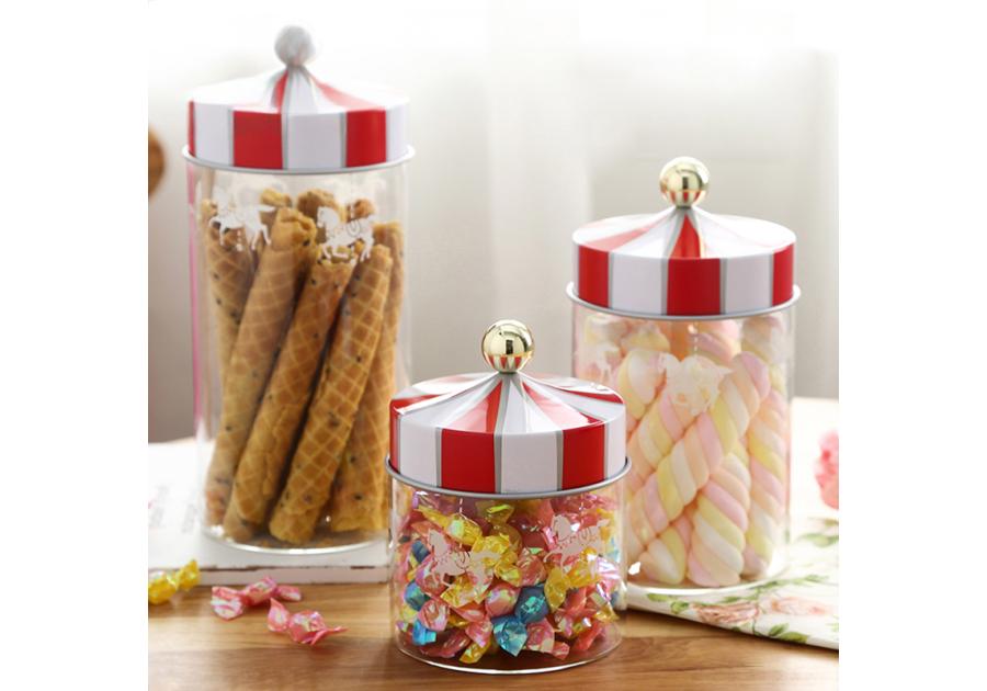 Zdjęcie: Pojemnik do przechowywania biało-czerwony 1700 ml dekoracja cirus ALTOM DESIGN