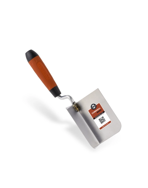 Zdjęcie: Kielnia sztukatorska nierdzewna kątowa zewnętrzna 60 mm Soft Nova czerwona COMENSAL