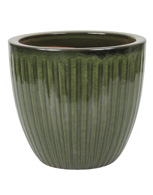 Zdjęcie: Donica ceramika szkliwiona 36x32,5 cm zielony CERMAX