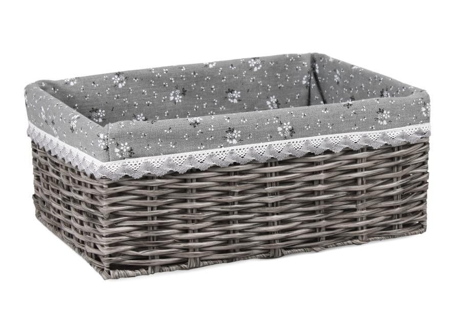 Zdjęcie: Szuflada z technorattanu z materiałem 34x24x14 cm cm szara TIN TOURS