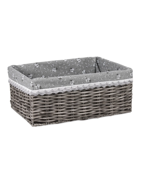 Zdjęcie: Szuflada z technorattanu z materiałem 34x24x14 cm cm szara TIN TOURS