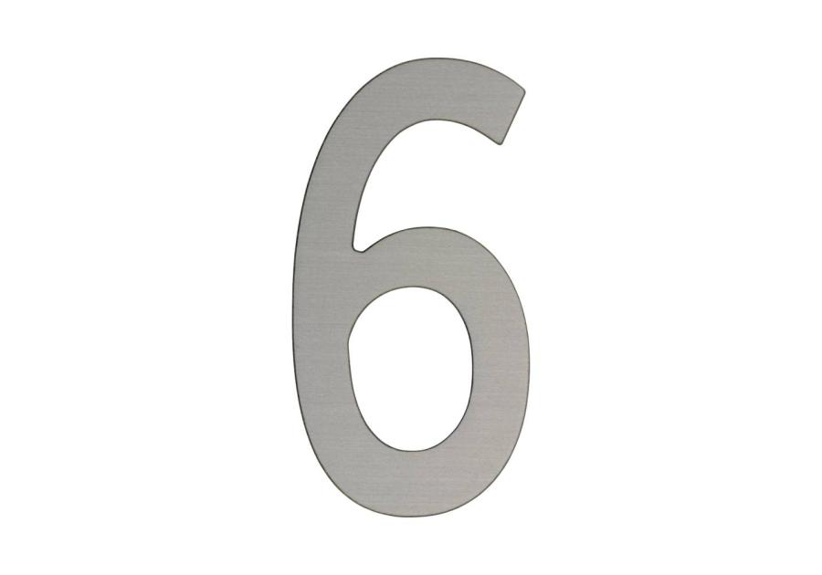 Zdjęcie: Cyfra 6 samoprzylepna 50 mm srebrny szczotkowany METRO