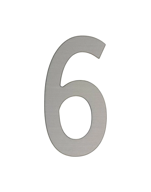 Zdjęcie: Cyfra 6 samoprzylepna 50 mm srebrny szczotkowany METRO