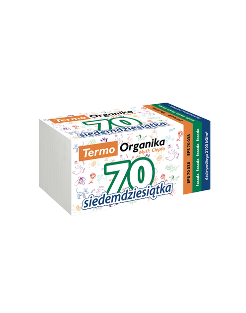 Zdjęcie: Styropian Siedemdziesiątka fasada/dach-podłoga 12 cm 1000x500x120 mm TERMO ORGANIKA