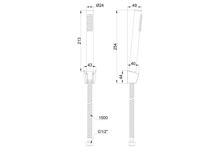 Zdjęcie: Zestaw natryskowy 1-punktowy Alonia czarny INVENA