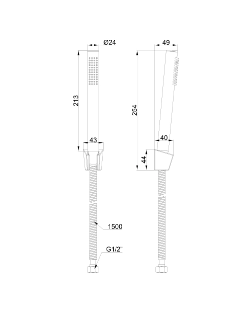 Zdjęcie: Zestaw natryskowy 1-punktowy Alonia czarny INVENA