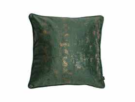Poszewka welwetowa ze złotym nadrukiem oh my chic zielono-złoty 45x45 cm CHIC HOME