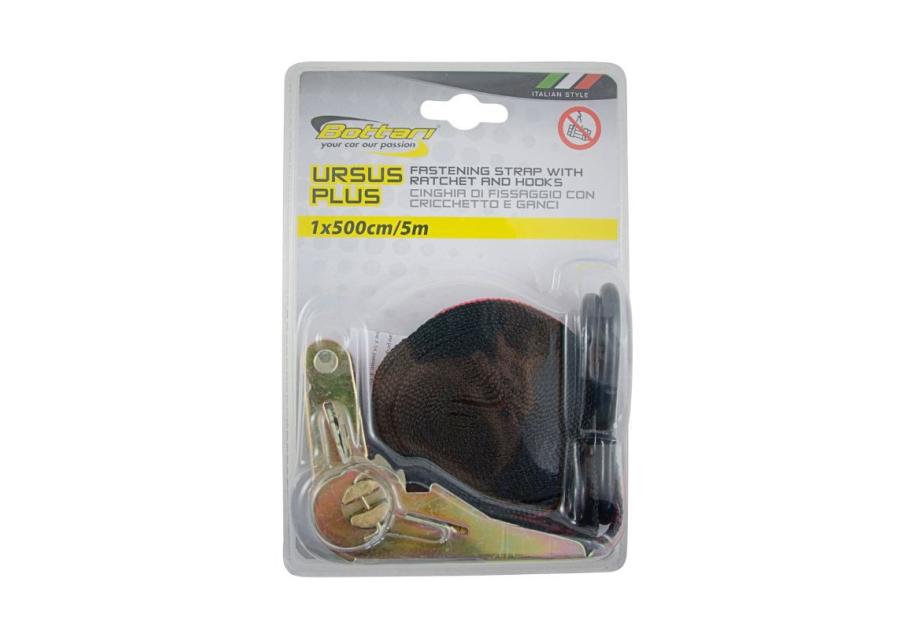 Zdjęcie: Pas mocujący 5 m Ursus Plus z hakami i grzechotką BOTTARI