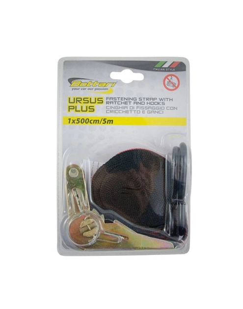 Zdjęcie: Pas mocujący 5 m Ursus Plus z hakami i grzechotką BOTTARI
