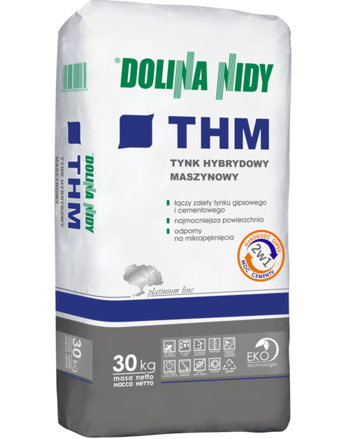 Zdjęcie: Tynk hybrydowy THM maszynowy gipsowo-cementowy 30 kg DOLINA NIDY