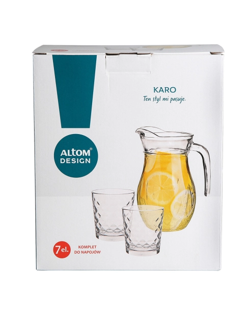 Zdjęcie: Zestaw do napojów Karo Dzbanek 1,2 L + 6 szklanek 240 ml ALTOMDESIGN