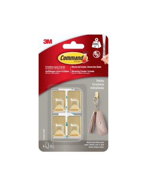 Zdjęcie: Haczyk dekoracyjny mały 4 haczyki + 5 pasków COMMAND